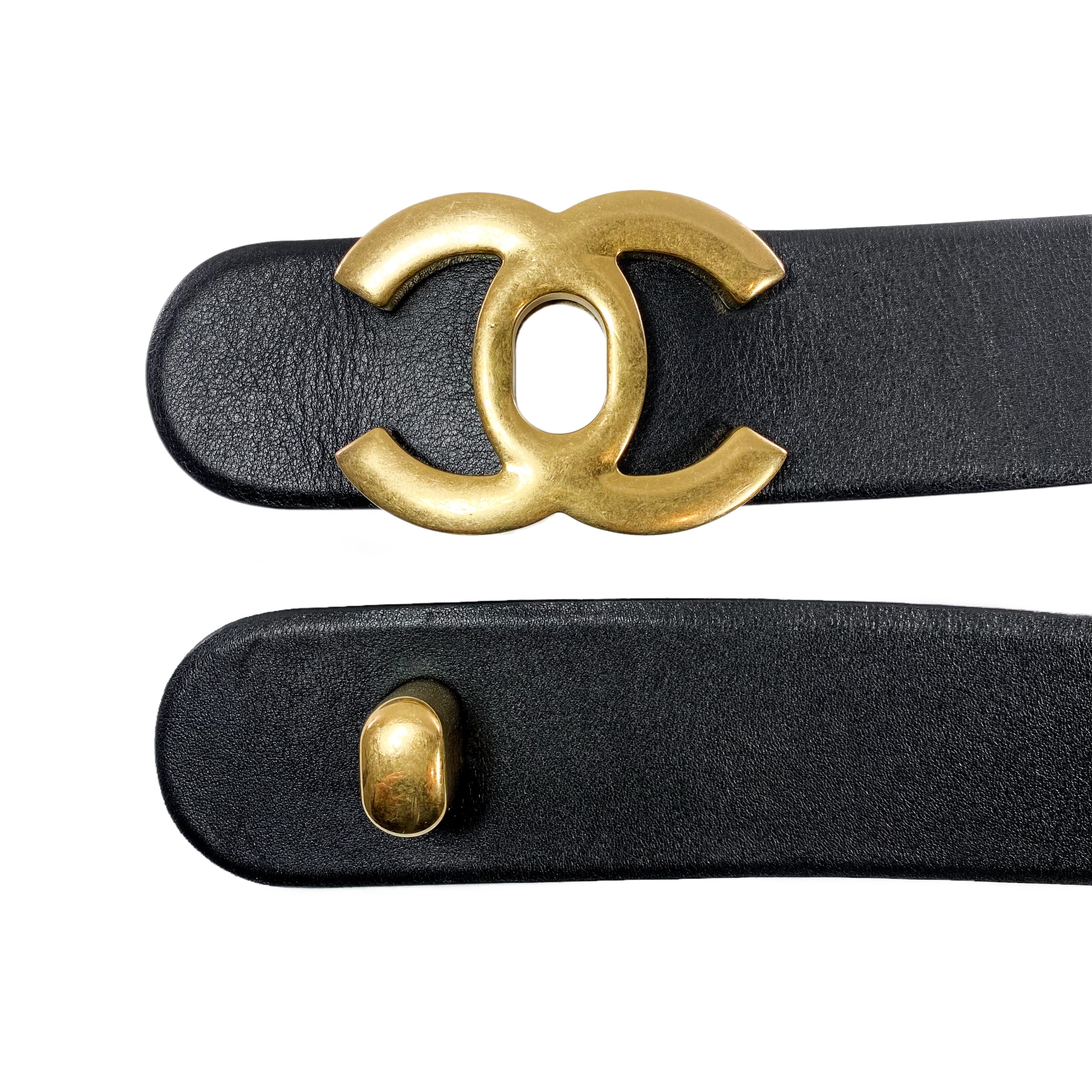 Chanel Black CC Turn Lock Belt