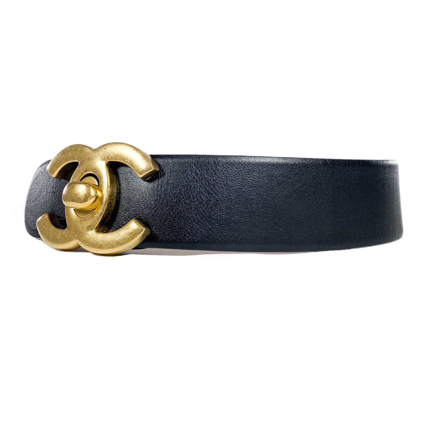 Chanel Black CC Turn Lock Belt