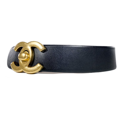 Chanel Black CC Turn Lock Belt