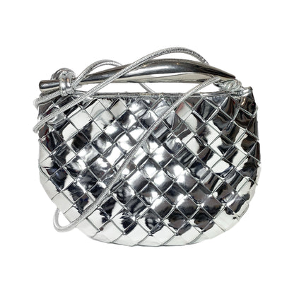 Bottega Veneta Silver Mirrored Laminated Sardine Bag