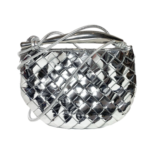 Bottega Veneta Silver Mirrored Laminated Sardine Bag