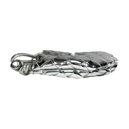 Bottega Veneta Silver Mirrored Laminated Sardine Bag