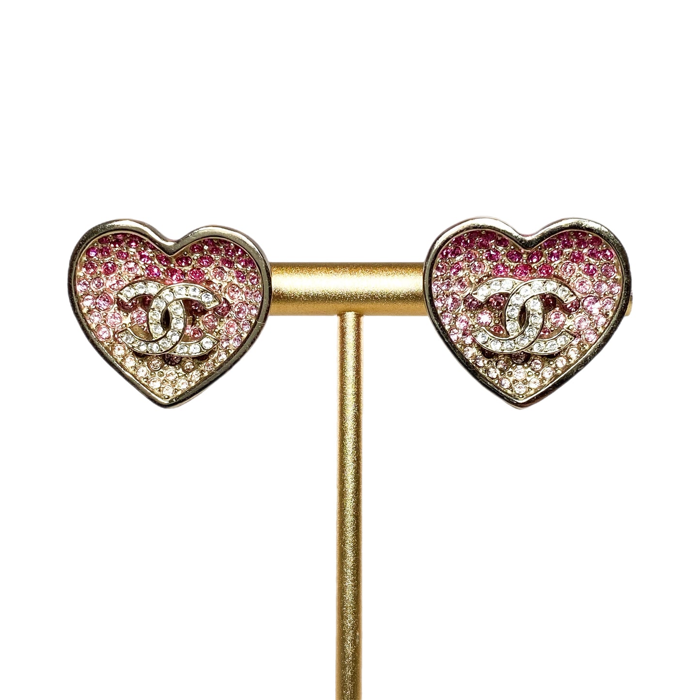 Chanel Pink Heart Earrings