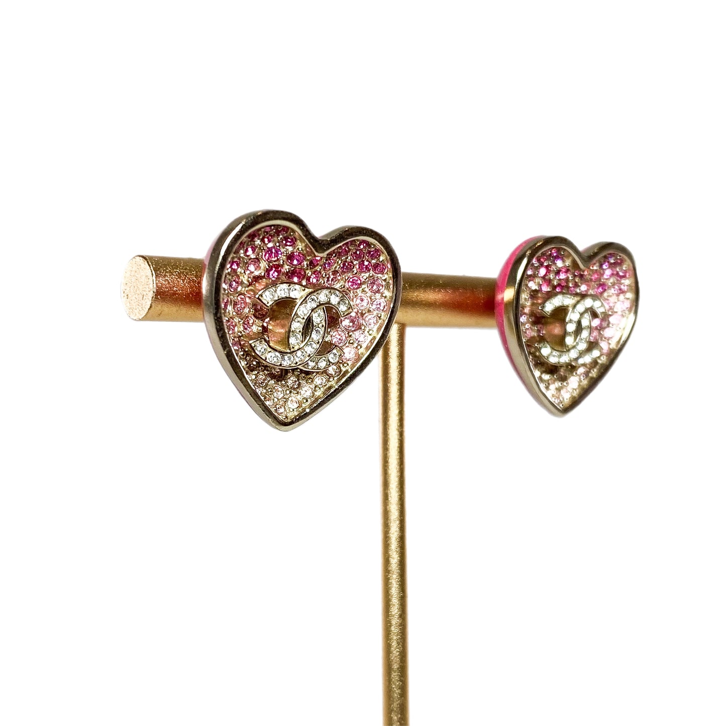 Chanel Pink Heart Earrings