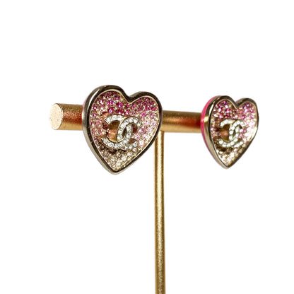 Chanel Pink Heart Earrings
