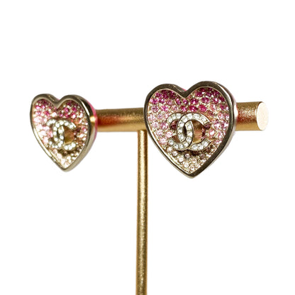 Chanel Pink Heart Earrings
