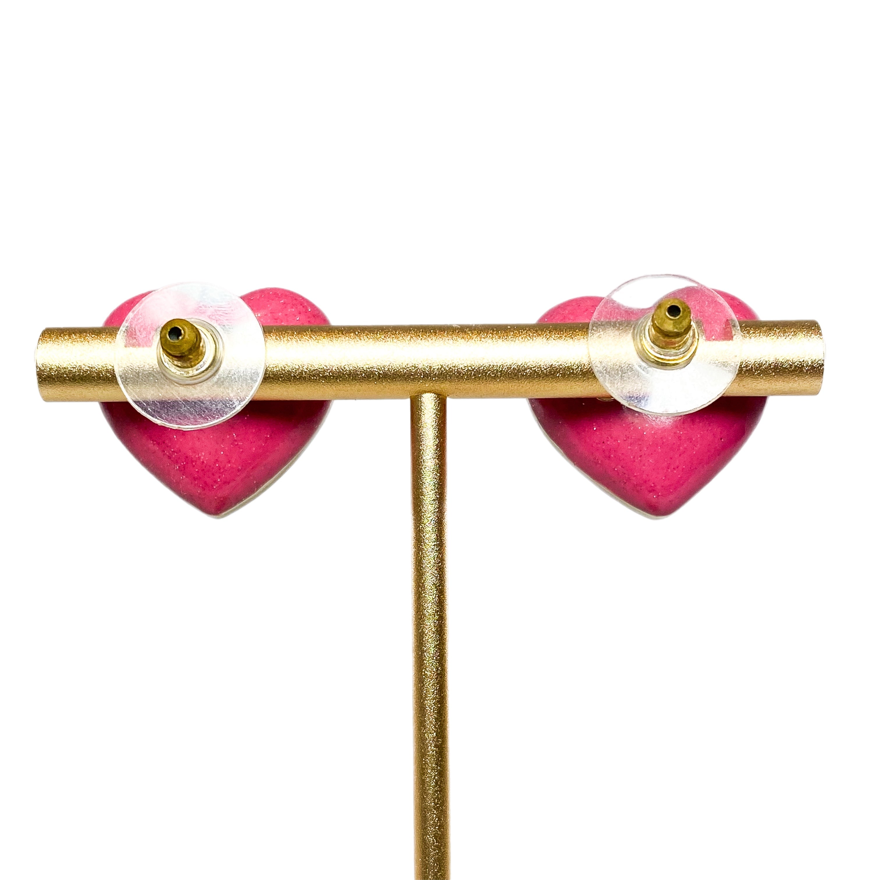 Chanel Pink Heart Earrings