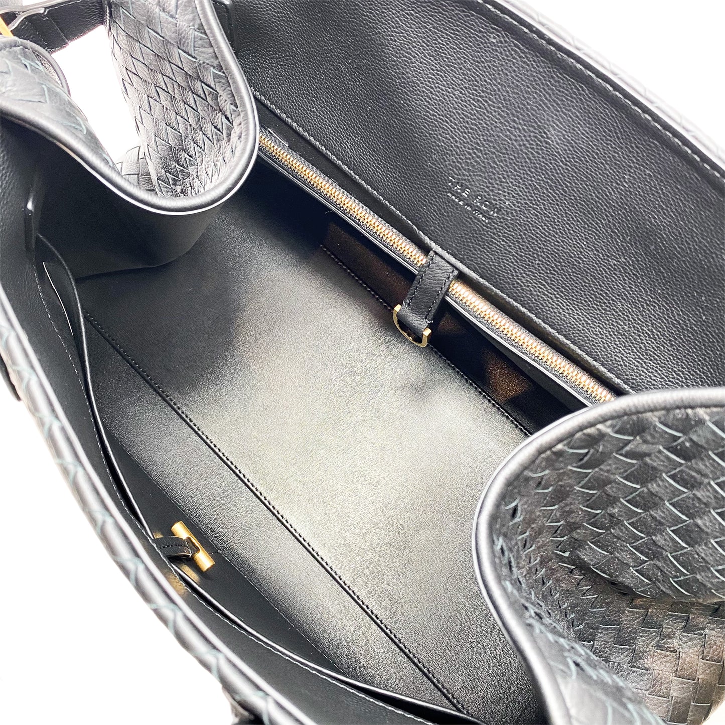 The Row Black Interwoven Margaux Tote Bag