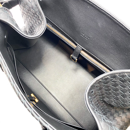 The Row Black Interwoven Margaux Tote Bag