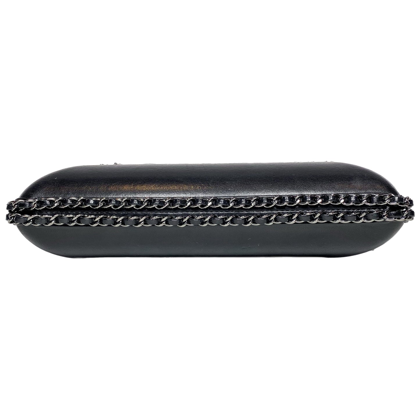 Chanel Black Silver Fringe Clutch