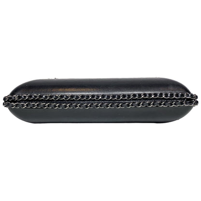 Chanel Black Silver Fringe Clutch