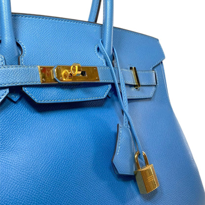 Hermes Birkin 30 Bleu Paradis Epsom Gold Hardware