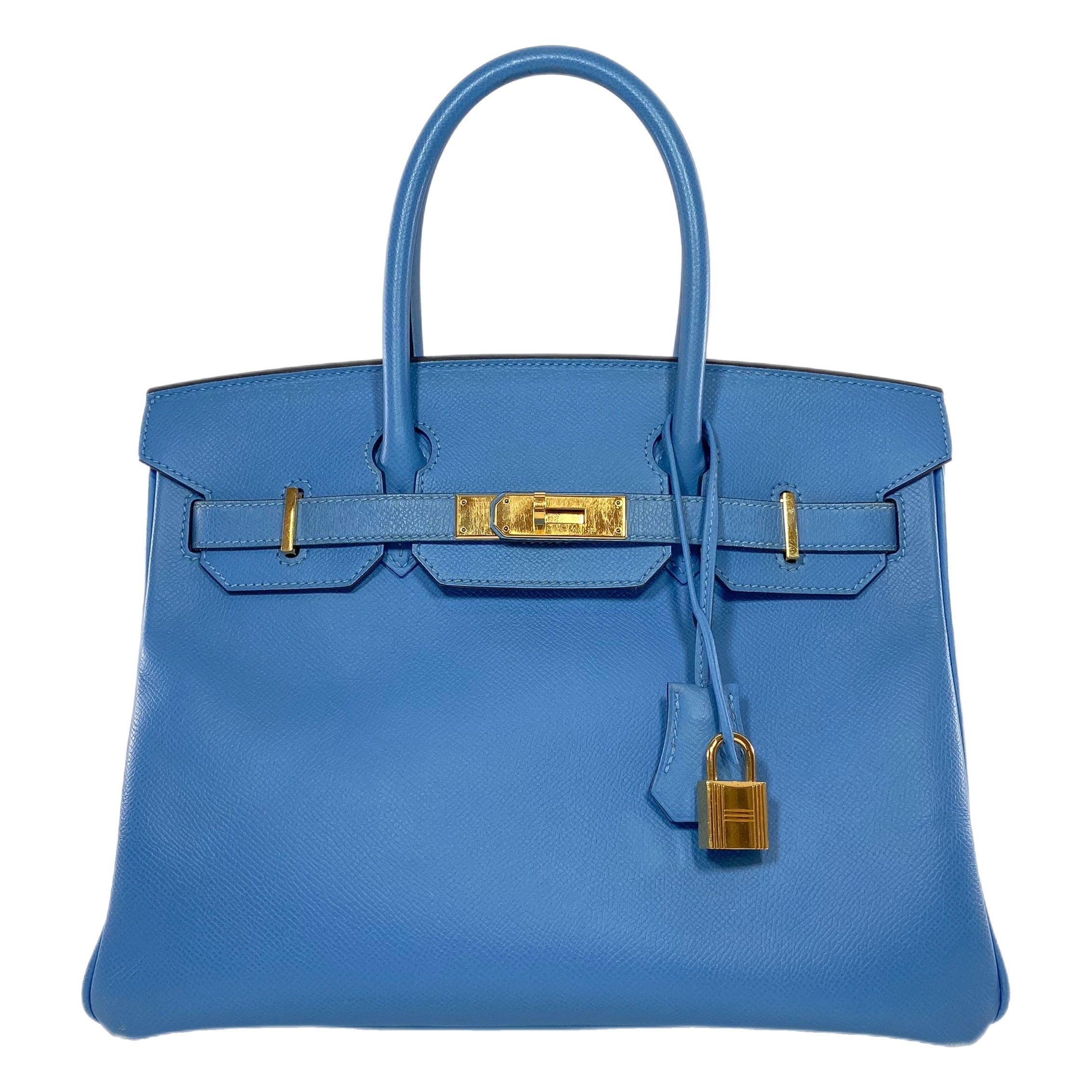 Hermes Birkin 30 Bleu Paradis Epsom Gold Hardware