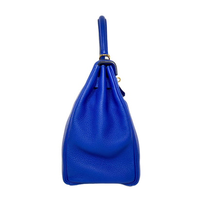Hermes Kelly 28 Bleu Electric Togo Gold Hardware