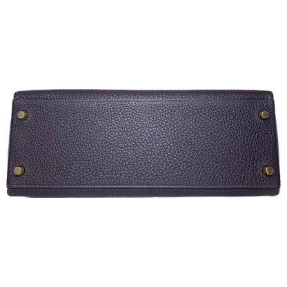 Hermes Kelly 32 Prune Noir Togo Gold Hardware