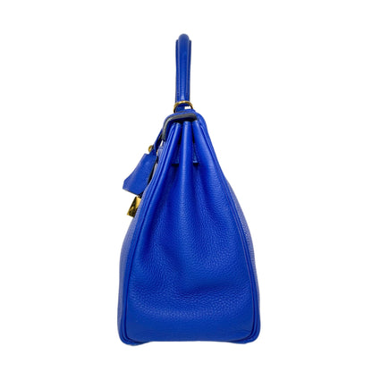 Hermes Kelly 28 Bleu Electric Togo Gold Hardware