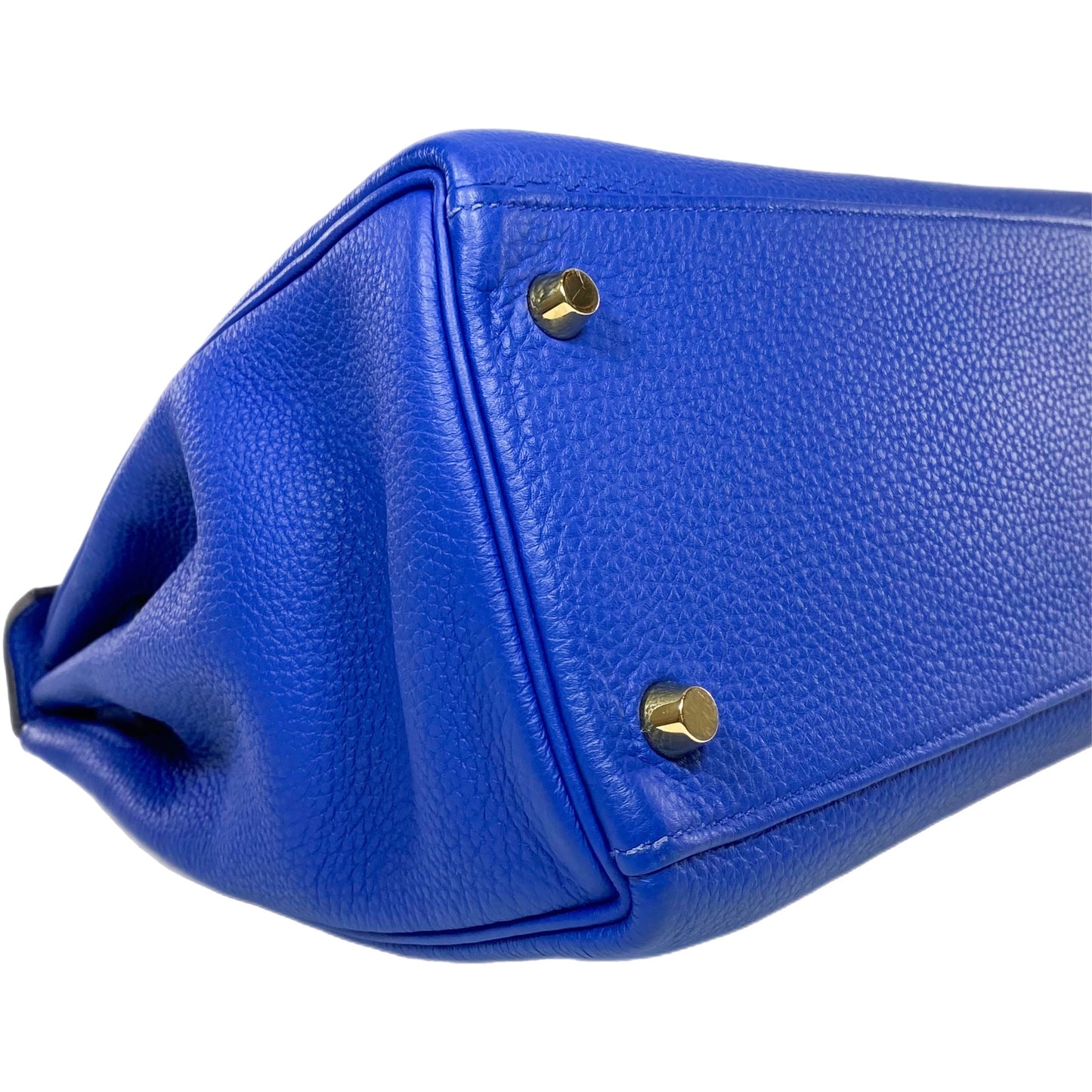 Hermes Kelly 28 Bleu Electric Togo Gold Hardware