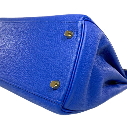 Hermes Kelly 28 Bleu Electric Togo Gold Hardware