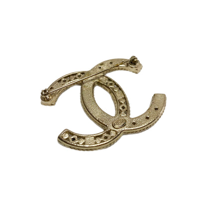 Chanel CC Gold Beaded Brooch