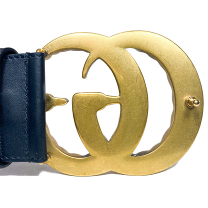 Gucci Extra Wide Black Crystal GG Marmont Belt