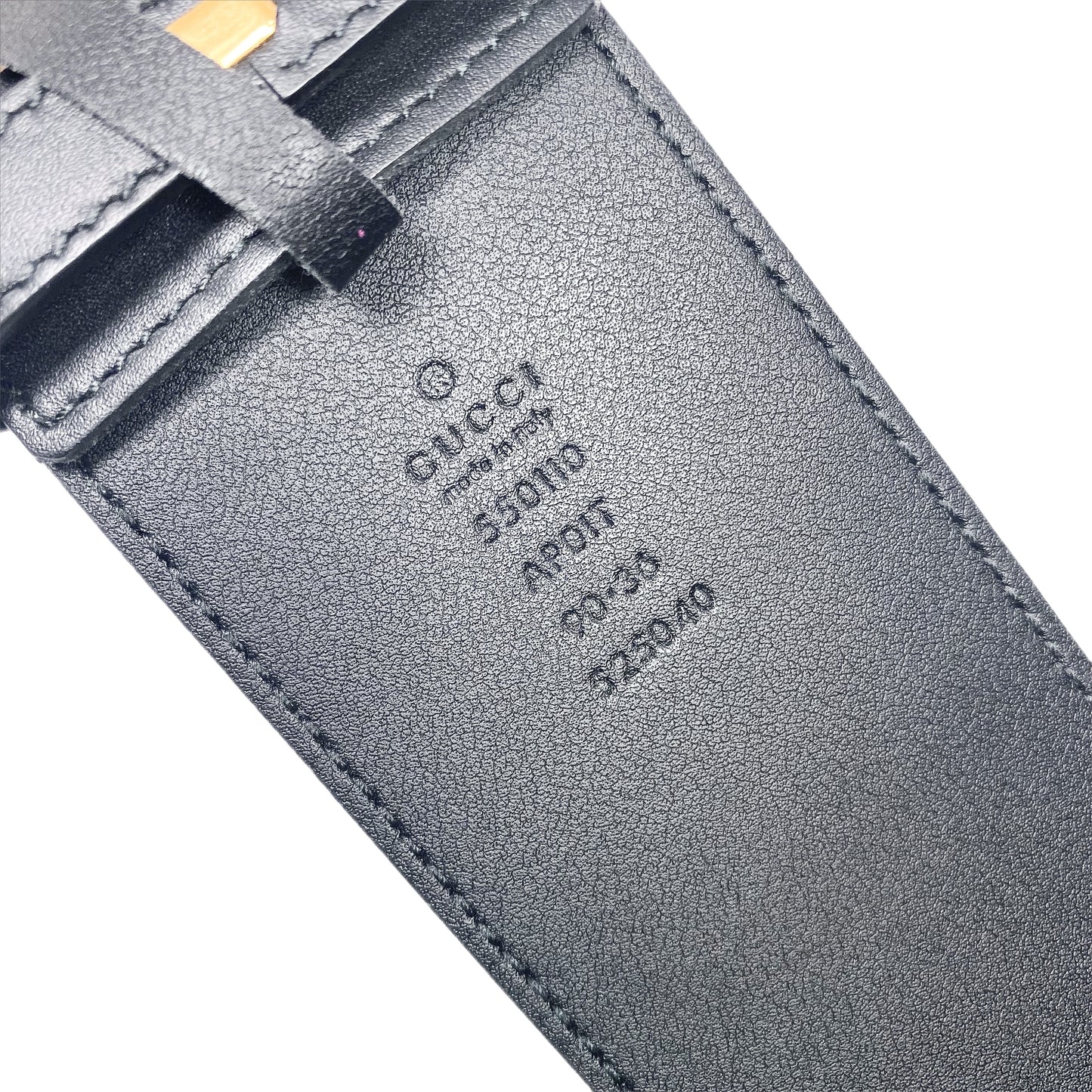 Gucci Extra Wide Black Crystal GG Marmont Belt