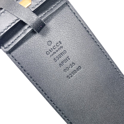 Gucci Extra Wide Black Crystal GG Marmont Belt