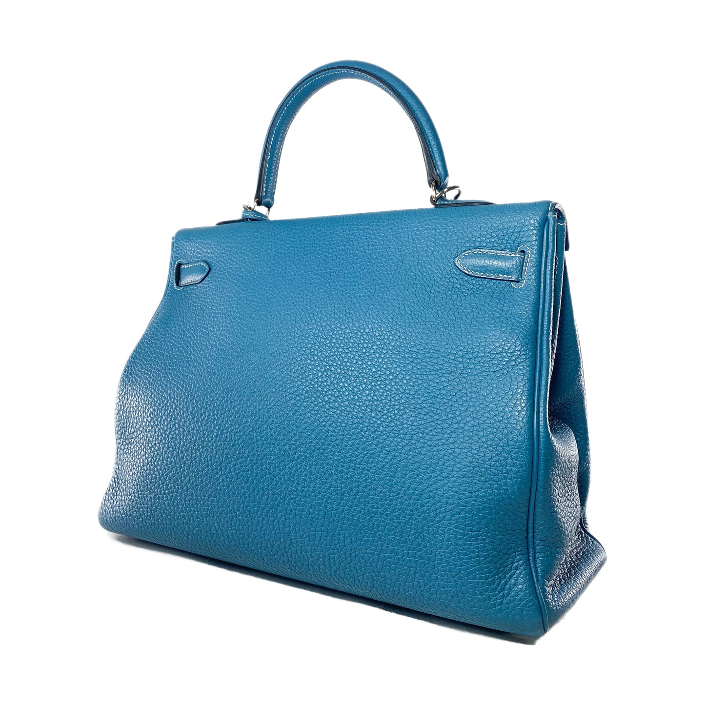 Hermes Kelly 35 Blue Jean Togo Palladium Hardware