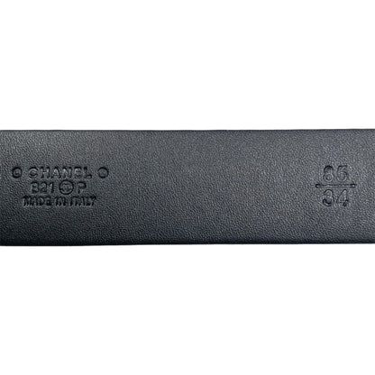 Chanel Black Quilted CC Buckle Belt