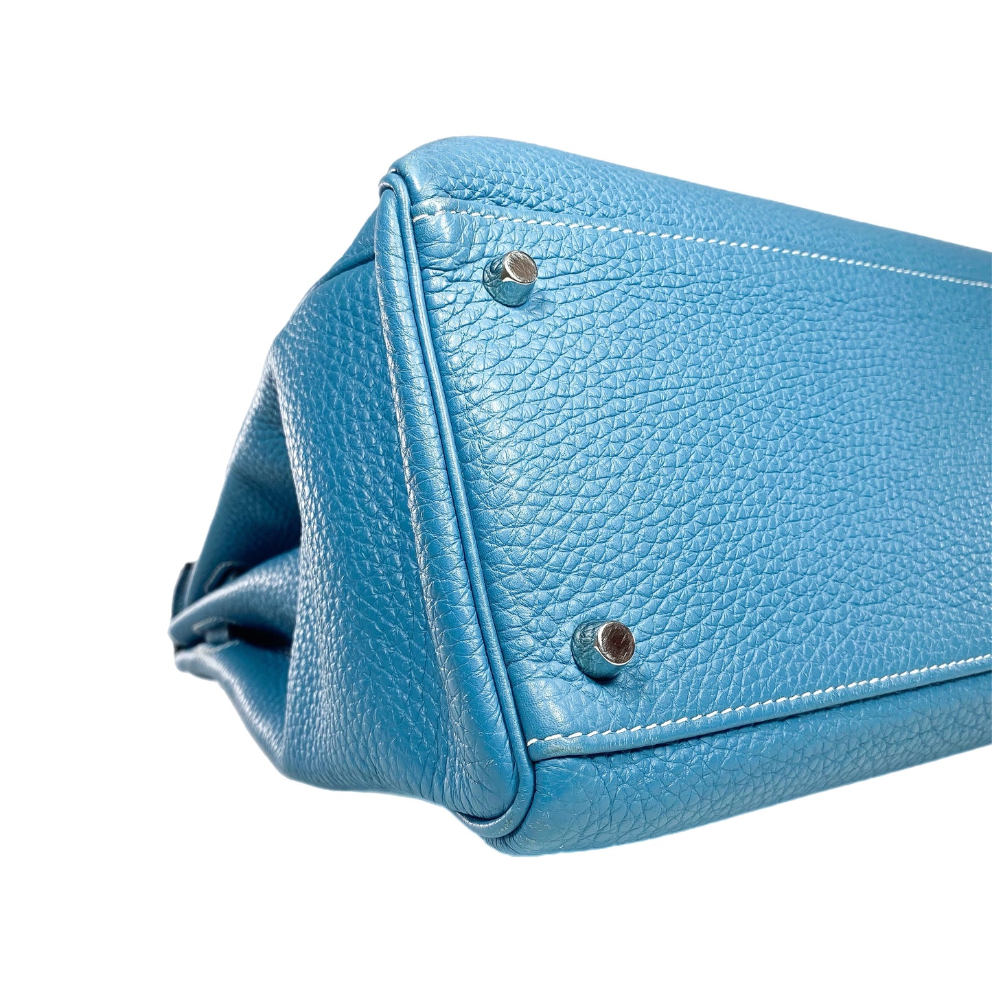 Hermes Kelly 35 Blue Jean Togo Palladium Hardware