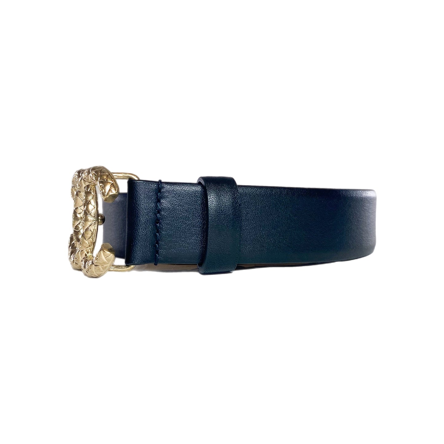 Chanel Black Quilted CC Buckle Belt