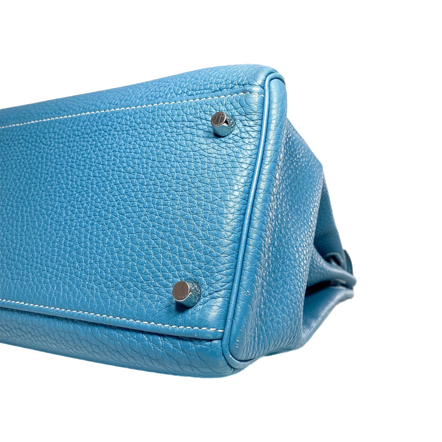 Hermes Kelly 35 Blue Jean Togo Palladium Hardware