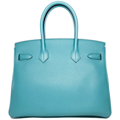 Hermes Birkin 30 Bleu Saint Cyr Togo Gold Hardware