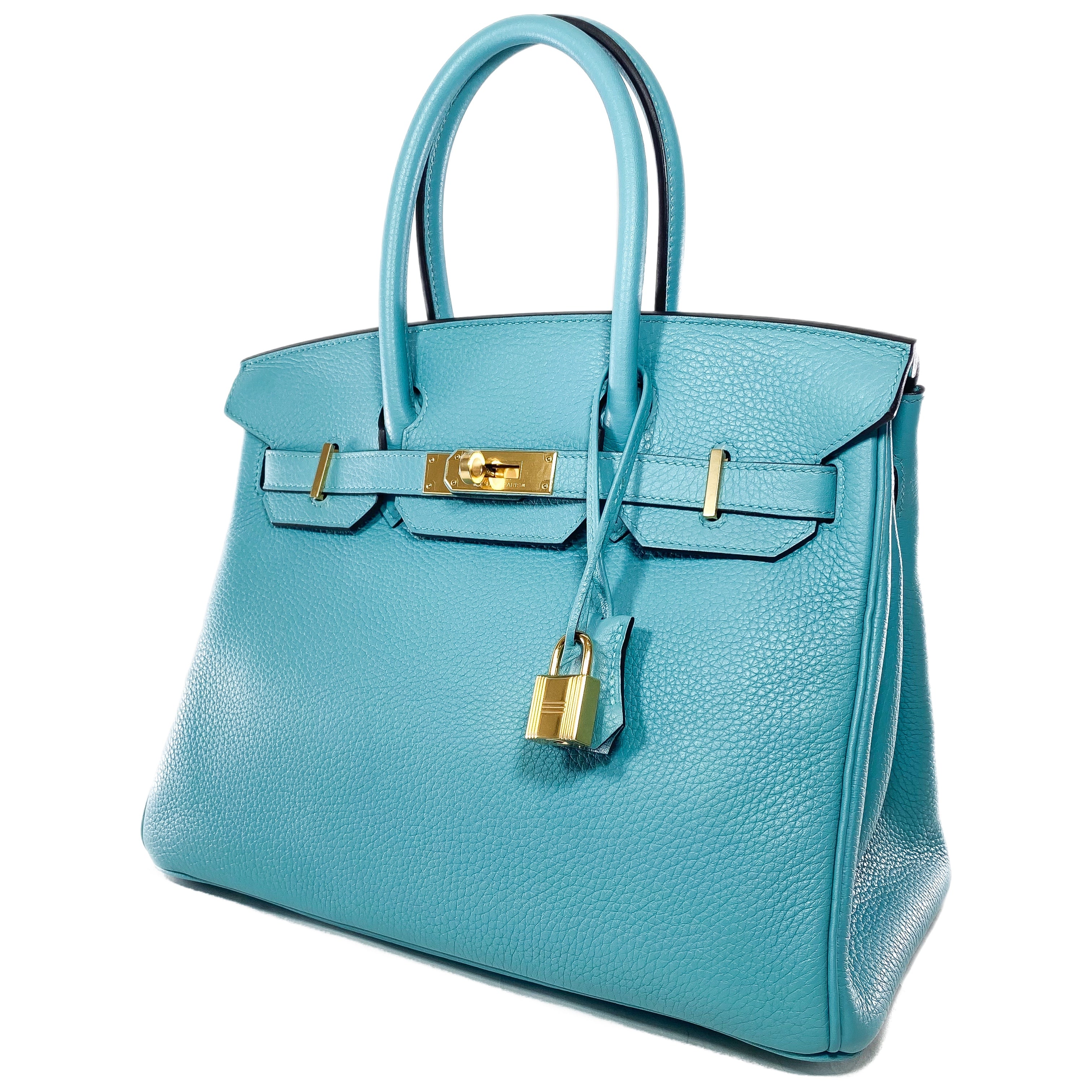 Hermes Birkin 30 Bleu Saint Cyr Togo Gold Hardware