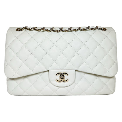 Chanel White Jumbo Double Flap Bag