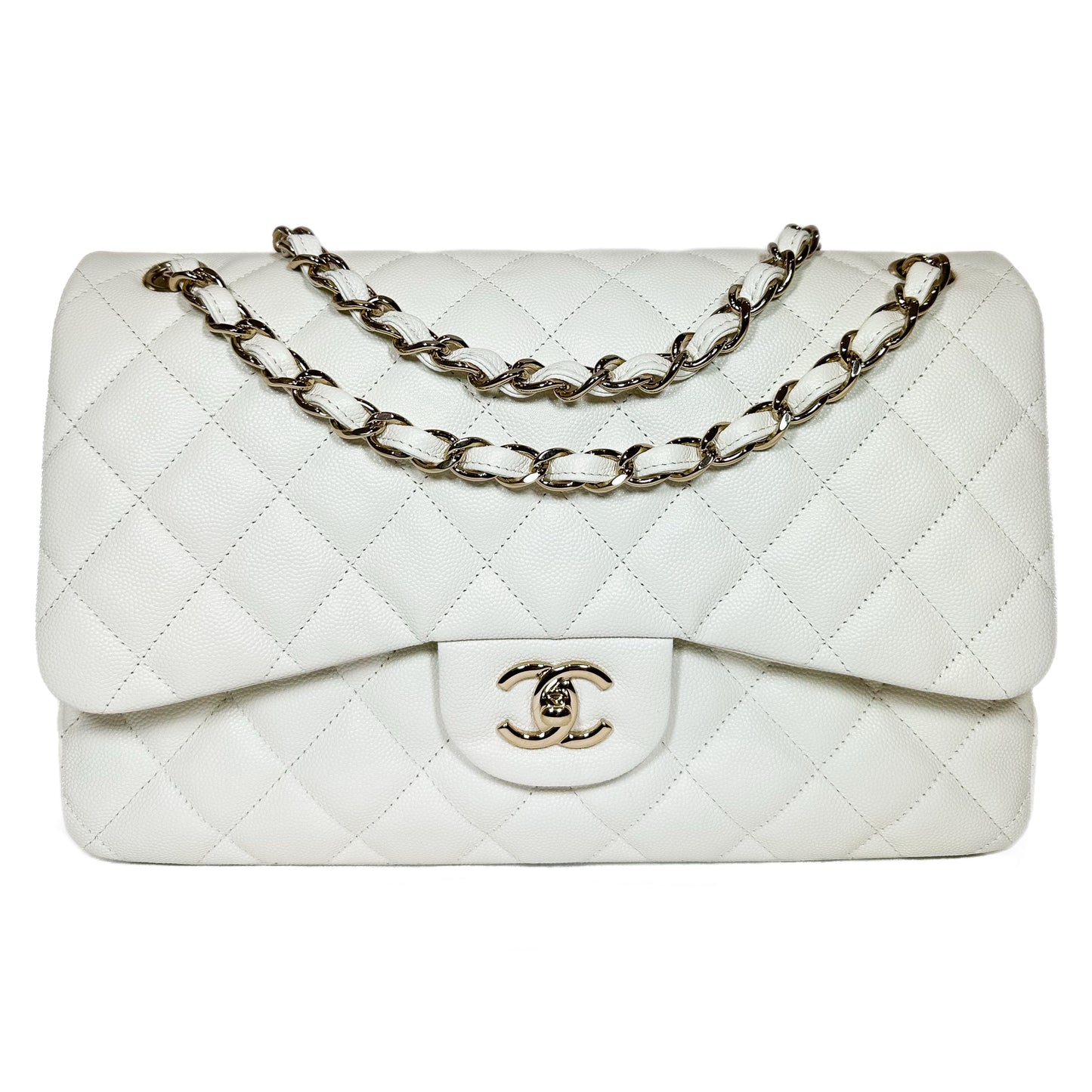 Chanel White Jumbo Double Flap Bag