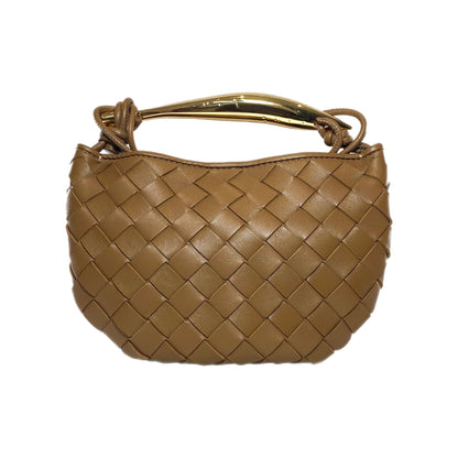 Bottega Veneta Mini Sardine Brown Top Handle Bag