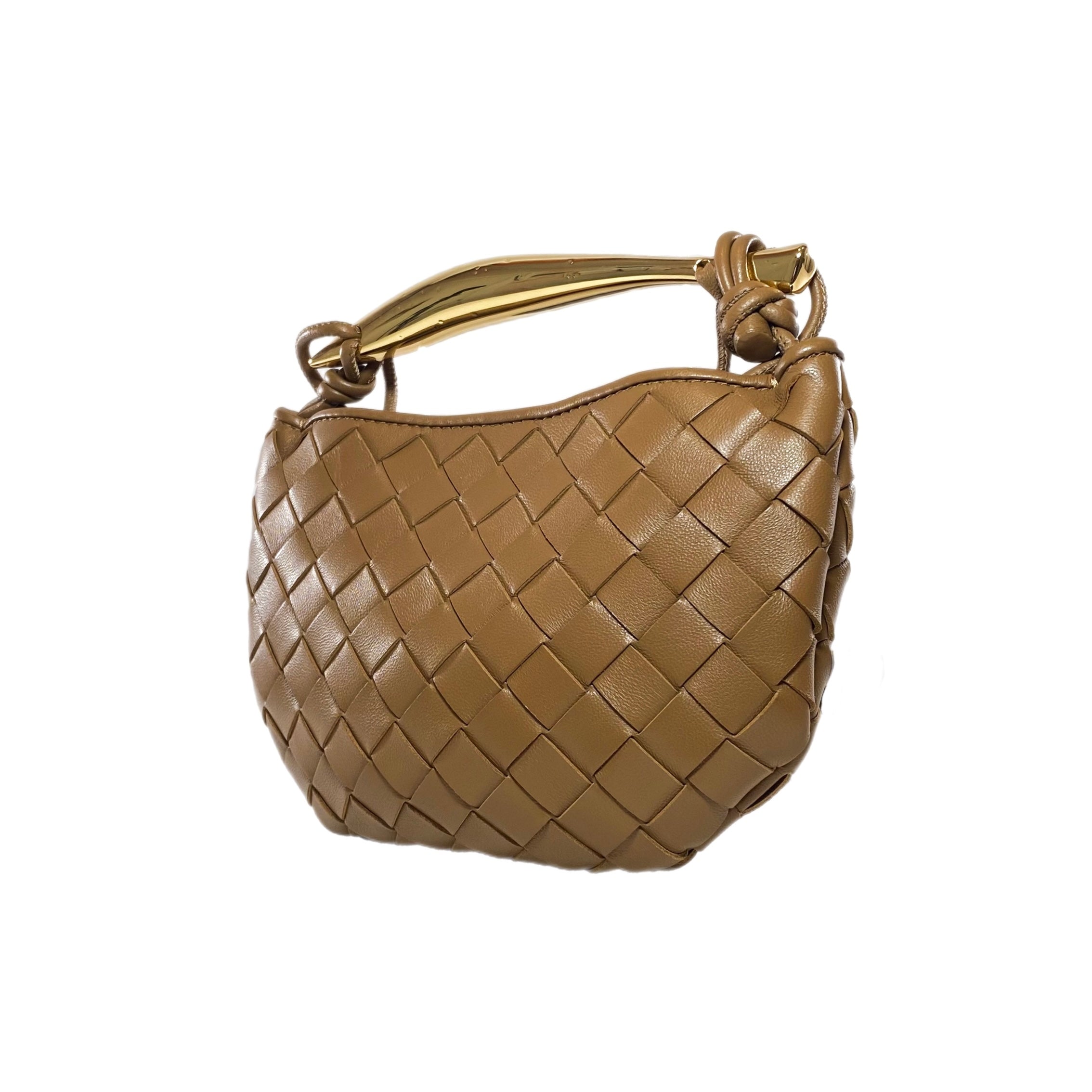 Bottega Veneta Mini Sardine Brown Top Handle Bag