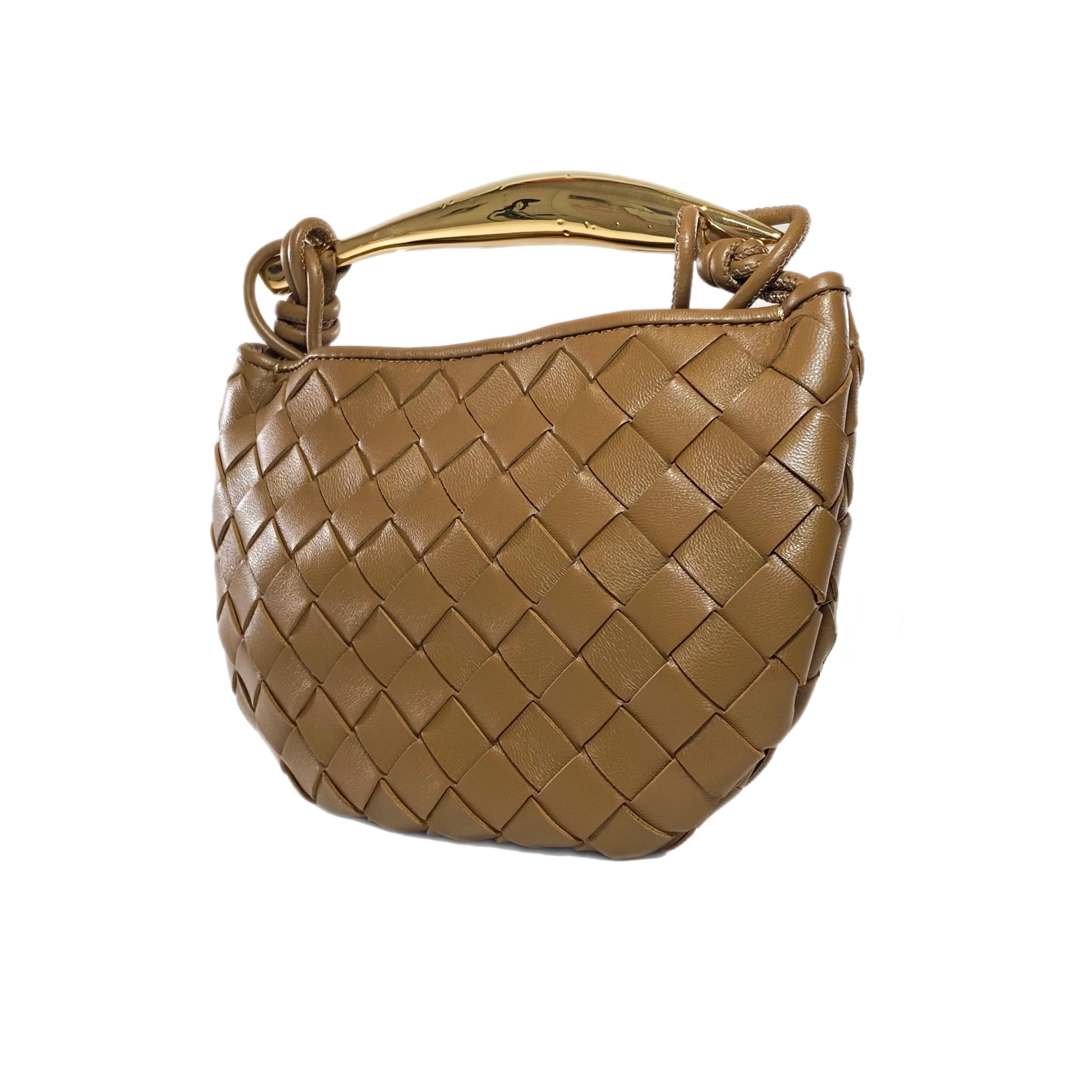 Bottega Veneta Mini Sardine Brown Top Handle Bag