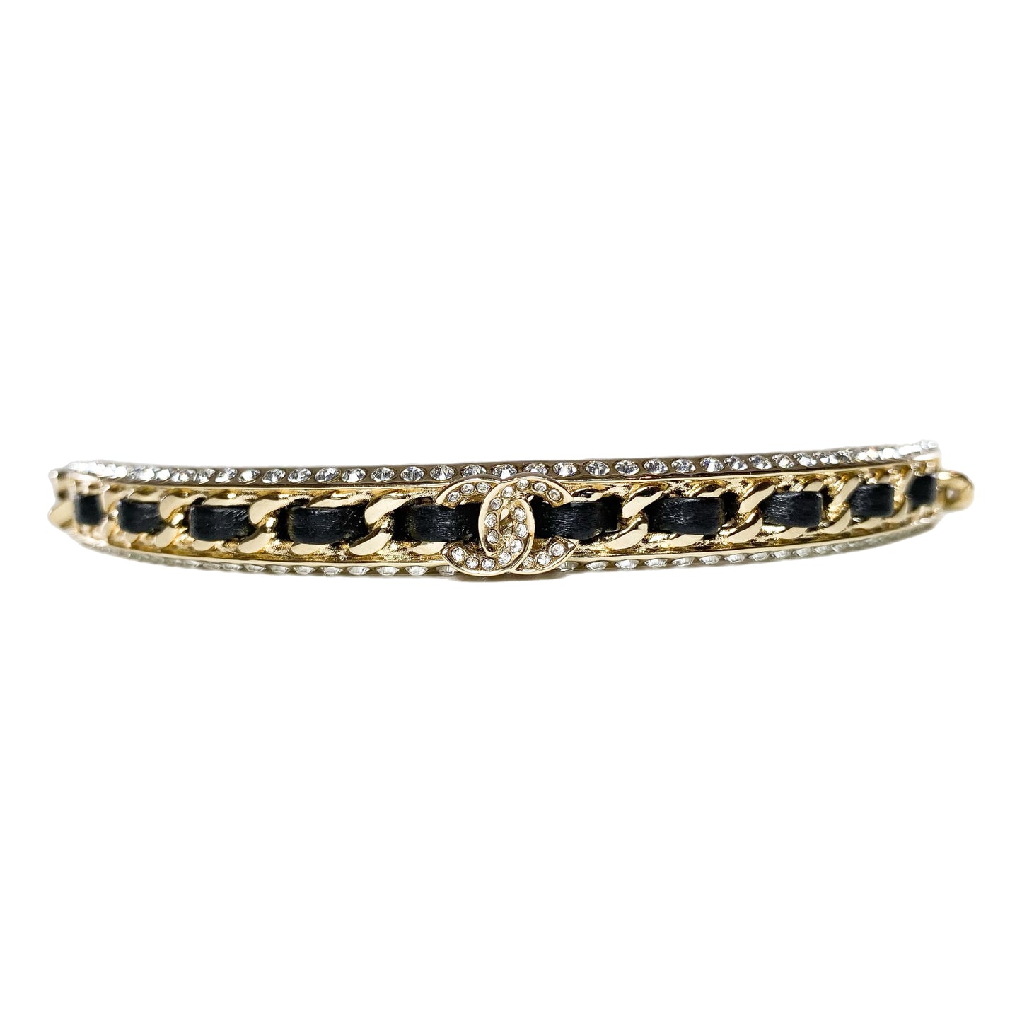 Chanel Black Gold Woven Crystal Choker