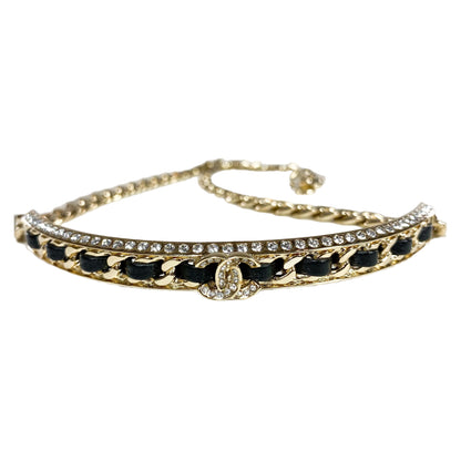 Chanel Black Gold Woven Crystal Choker