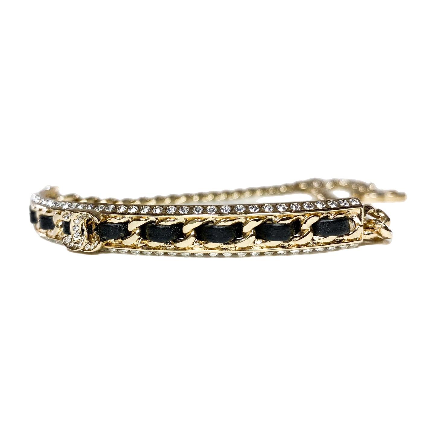Chanel Black Gold Woven Crystal Choker