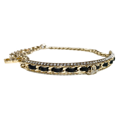 Chanel Black Gold Woven Crystal Choker