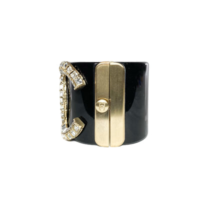 Chanel Black Crystal CC Resin Cuff