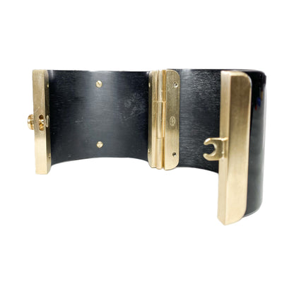 Chanel Black Crystal CC Resin Cuff