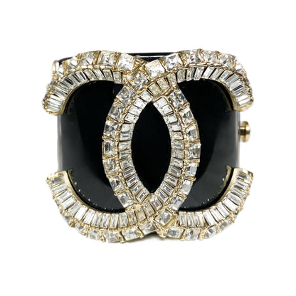 Chanel Black Crystal CC Resin Cuff