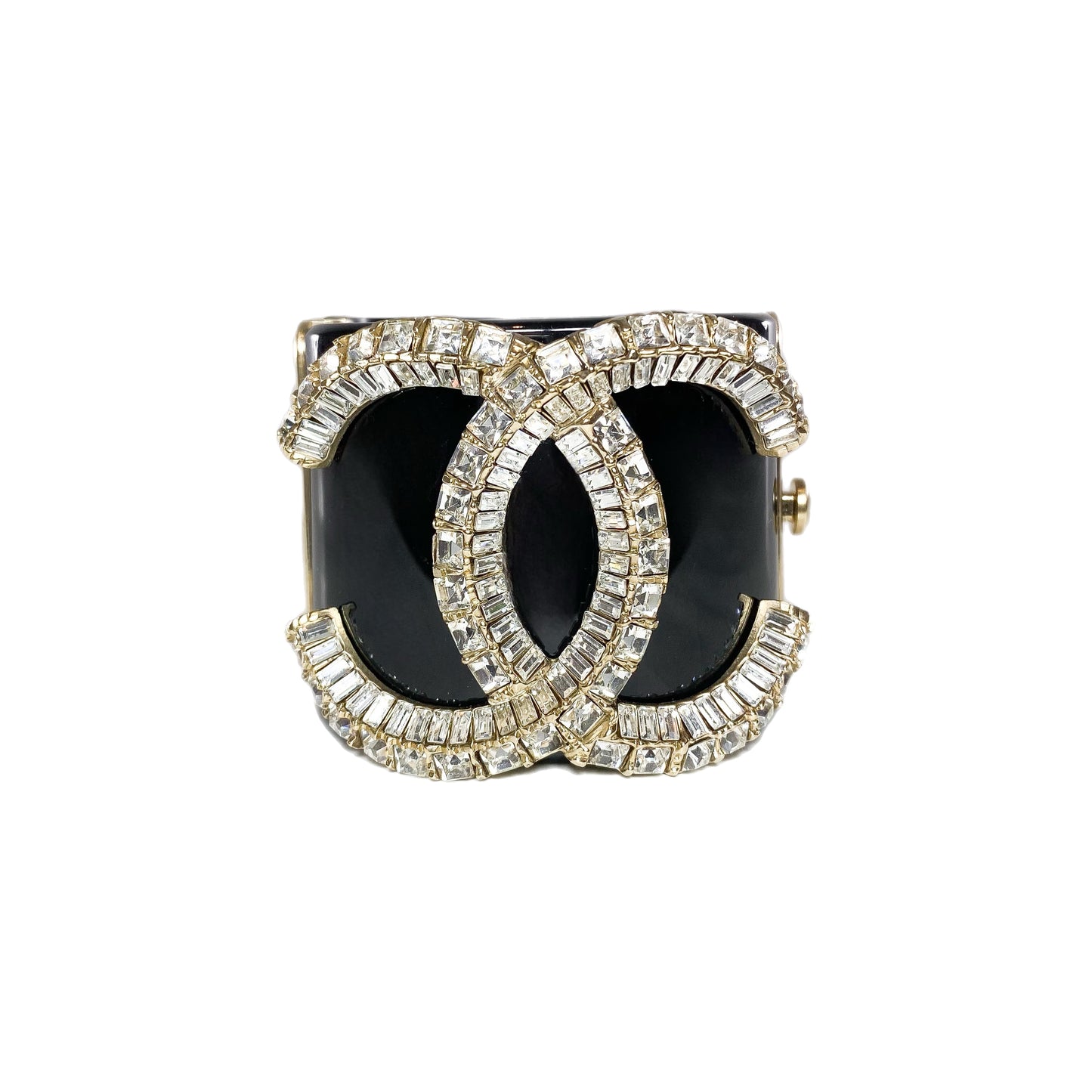 Chanel Black Crystal CC Resin Cuff