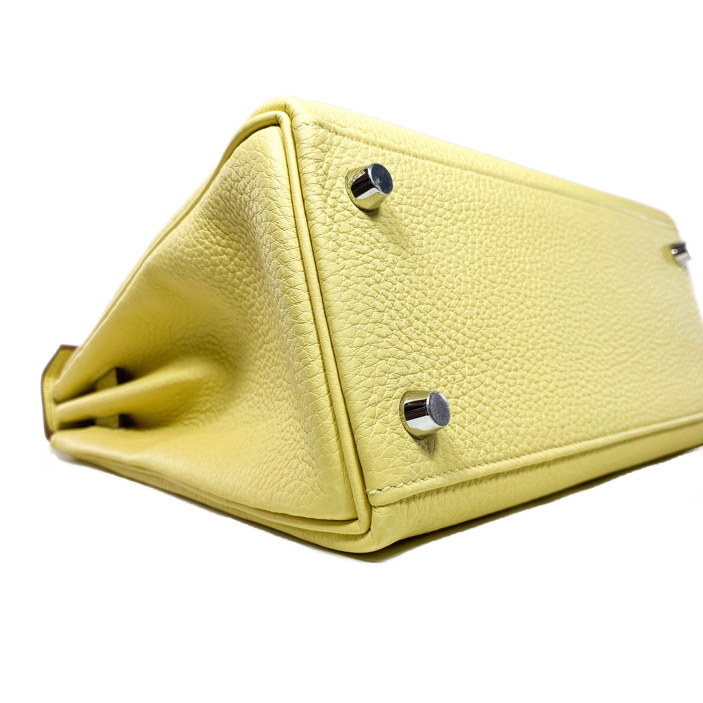 Hermes Kelly 25 Jaune Poussin Togo Palladium Hardware