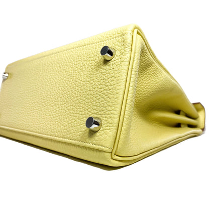 Hermes Kelly 25 Jaune Poussin Togo Palladium Hardware