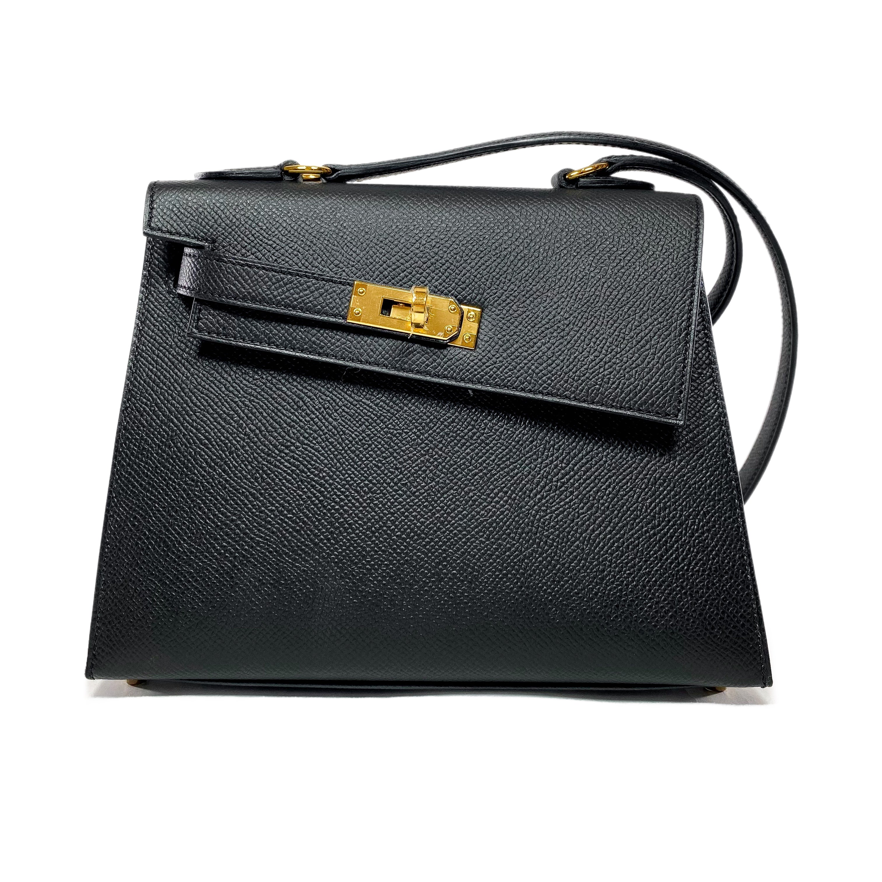 Hermes Black Kelly Desordre Epsom Gold Hardware