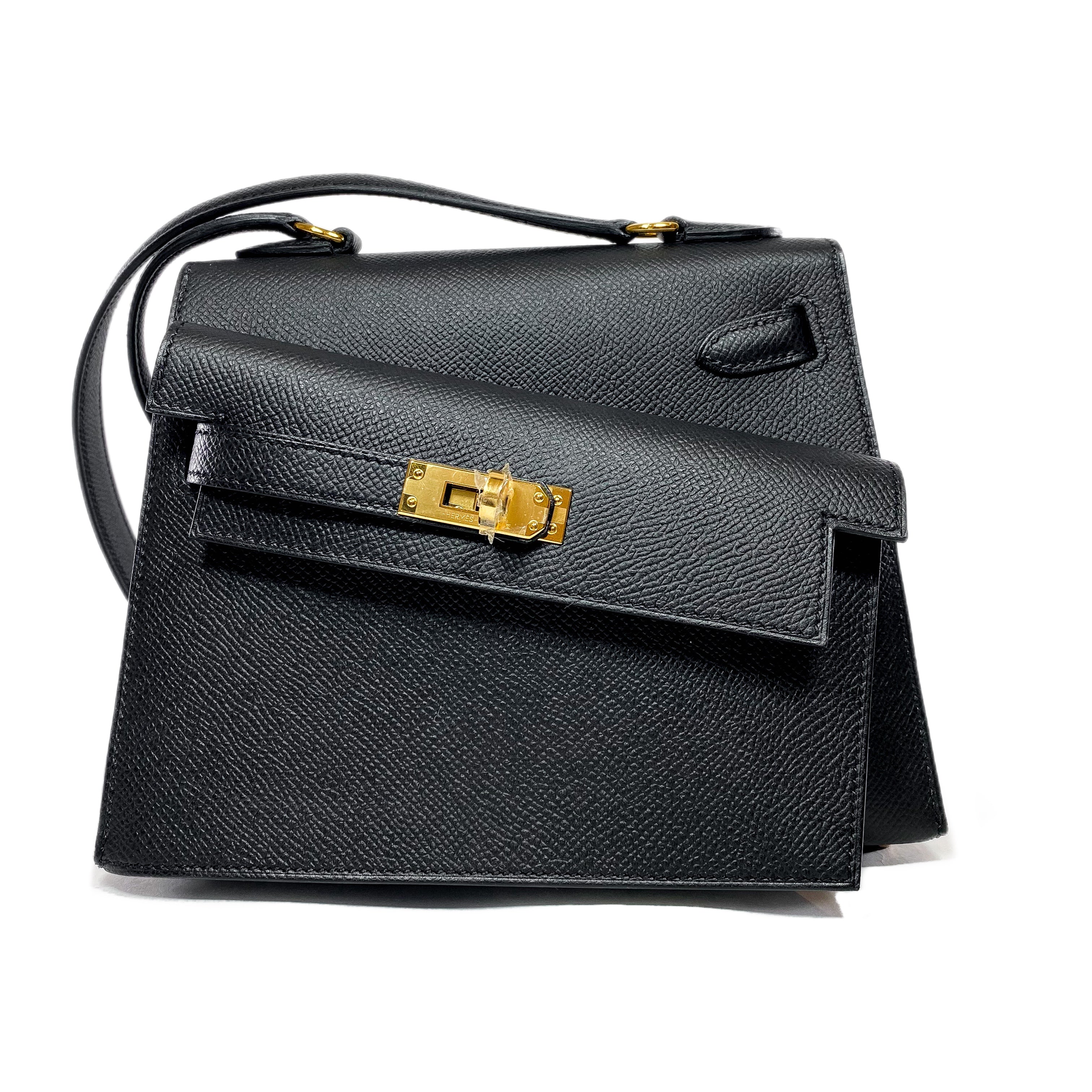 Hermes Black Kelly Desordre Epsom Gold Hardware